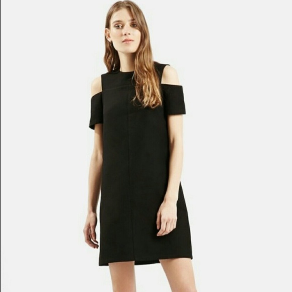 Topshop Classic Cold Shoulder Mini Shift Dress